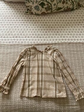 Apolina girls long sleeve plaid blouse
